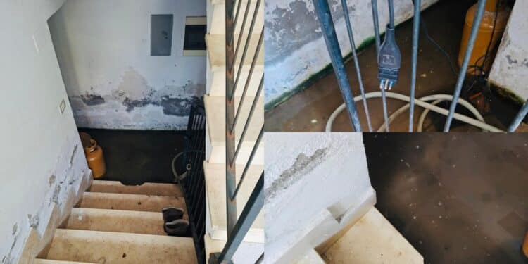 Capoterra, nelle palazzine di Area i rifiuti fognari hanno invaso lo scantinato