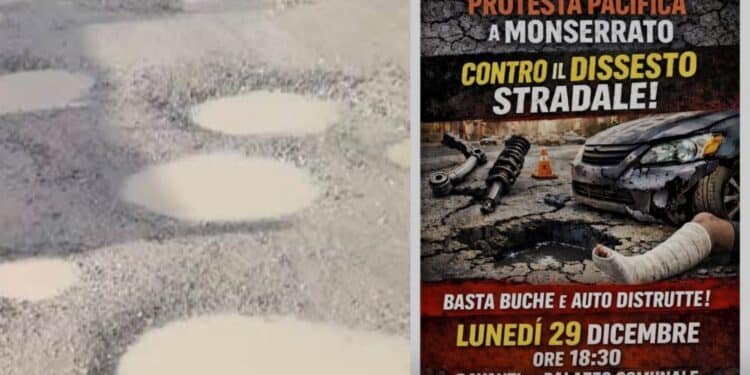 Monserrato, sit-in di protesta contro le buche nelle strade: residenti e non in piazza per chiedere più sicurezza