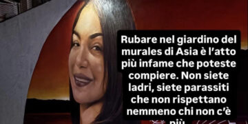 Quartu, furto nel giardino del murales dedicato ad Asia Loddo: “Siete parassiti”