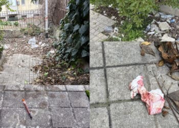 Cagliari, degrado e disagio in via Piovella e via Serpieri: tra siringhe usate e sporcizia spuntano anche assorbenti