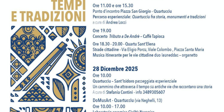 Quartucciu e Quartu Sant’Elena: due giornate tra cultura, musica e identità per vivere le feste di fine anno