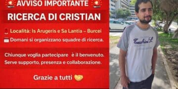 Burcei: si intensificano le ricerche di Cristian Carta, scomparso da una settimana