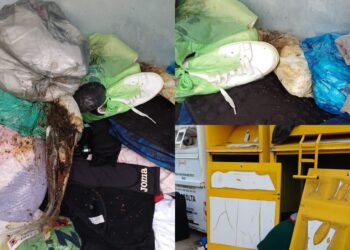 Decimomannu, raccoglitori per indumenti usati scambiati per discarica: all’interno persino pannolini usati