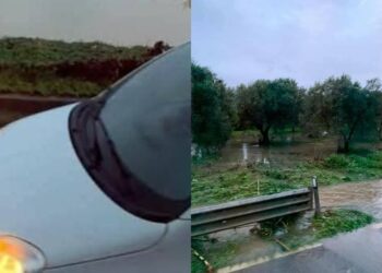 Maltempo, primi allagamenti lungo la Ss 387: al bivio per Soleminis l’acqua ha invaso parte della carreggiata