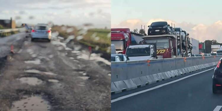 Fila interminabile verso Cagliari sulla Ss 131, una sola corsia coperta di buche: “2 ore per percorrere 40 chilometri”