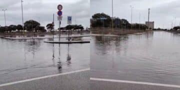 Cagliari, i parcheggi dello stadio allagati dopo il temporale: preoccupazione tra gli hobbisti del mercatino Cuore a poche ore da Cagliari-Verona