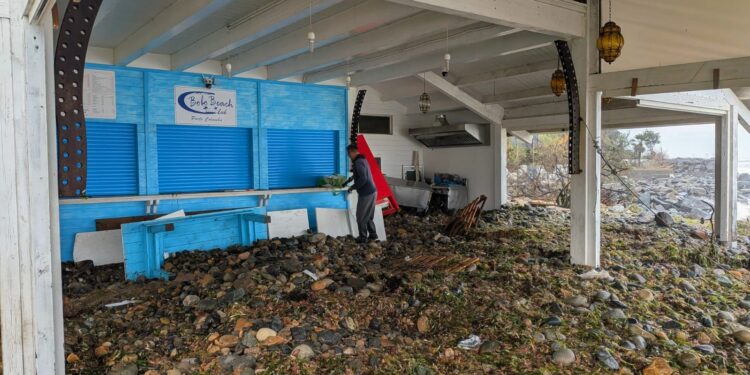 Bobo Beach distrutto dal mare a Porto Columbu, l’appello di Roberto Meluzzi: raccolta fondi spontanea per rialzarsi
