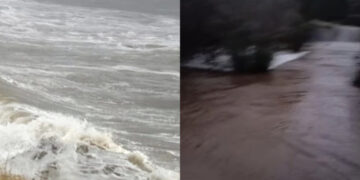 Sardegna, video e foto del mare in burrasca e dei fiumi in piena: scatti e selfie mozzafiato nonostante divieti e ordinanze