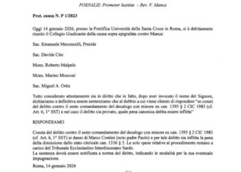 Pedofilia in collegio, condannato don Valerio Manca dal tribunale ecclesiastico della Sardegna