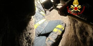 Incastrata fra un cumulo di massi a Narbolia, salvata una cagnolina dai vigili del fuoco