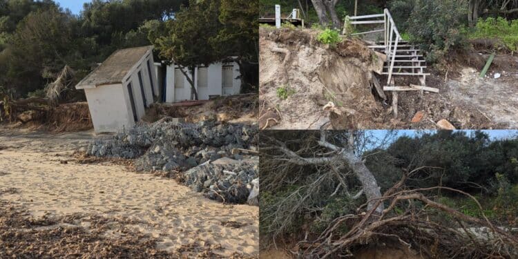 Chioschi distrutti, alberi sradicati e scalette divelte: la furia di Harry non risparmia Santa Margherita di Pula