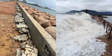 Pula, Harry danneggia anche le infrastrutture del parco lagunare: la spiaggia fossile cede alla tempesta