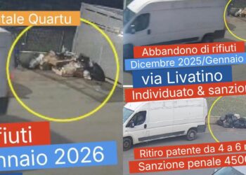 Quartu Sant’Elena, scarica rifiuti in via Livatino: sanzione penale e patente ritirata
