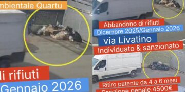 Quartu Sant’Elena, scarica rifiuti in via Livatino: sanzione penale e patente ritirata