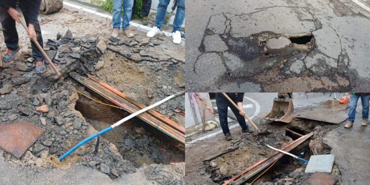 Monserrato, sotto una buca si scopre un groviglio di sottoservizi: “Situazione incredibile”