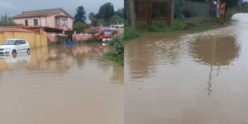 Allarme maltempo a Quartu, in via Pesco Fiorito l’acqua è arrivata all’interno delle case