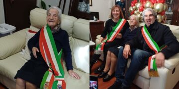 Monserrato, doppia fascia tricolore al petto per la neo centenaria Anna Maria Melosu