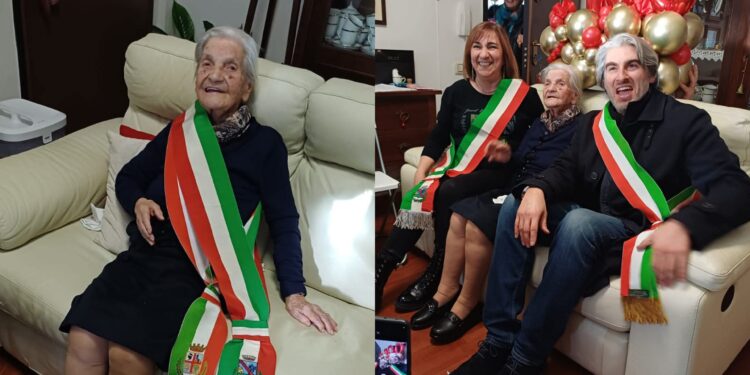 Monserrato, doppia fascia tricolore al petto per la neo centenaria Anna Maria Melosu