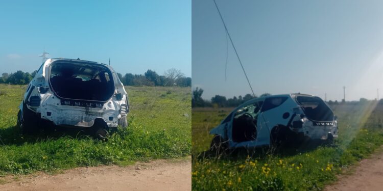 Carcassa di auto abbandonata nelle campagne tra Elmas e Assemini: la protesta dei cittadini