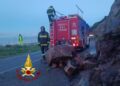 Alghero, frana sulla Ss 292: intervento dei vigili del fuoco