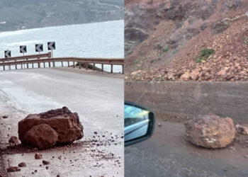 Nebida, ancora massi lungo la carreggiata caduti dalla parete rocciosa e paura tra i residenti: “Ormai è una roulette russa”