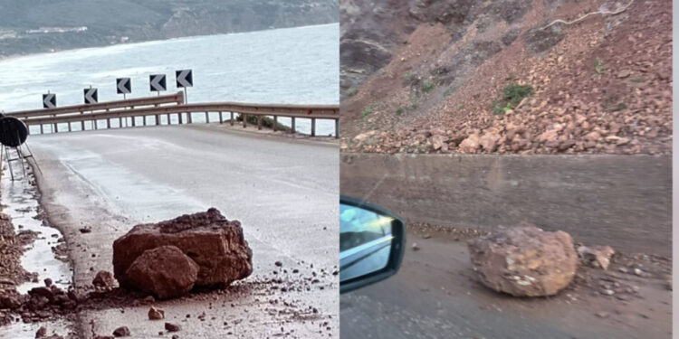 Nebida, ancora massi lungo la carreggiata caduti dalla parete rocciosa e paura tra i residenti: “Ormai è una roulette russa”