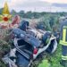Pauroso schianto ad Aidomaggiore: l’auto esce di strada e poi si ribalta, intervengono i vigili del fuoco