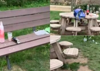 Monserrato, inciviltà al parco della Memoria: tra sabato e domenica i resti di un festino tra le panchine e il prato verde