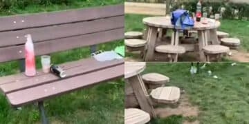 Monserrato, inciviltà al parco della Memoria: tra sabato e domenica i resti di un festino tra le panchine e il prato verde