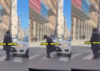 Cagliari, sfida le auto in via Roma bloccando il traffico: “Aiutatela”