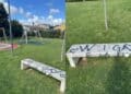 Decimomannu, le panchine del parco dei bimbi imbrattate con scritte