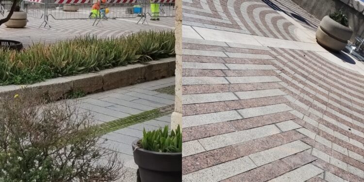 Cagliari, via le erbacce dalle crepe nel bastione di Santa Croce