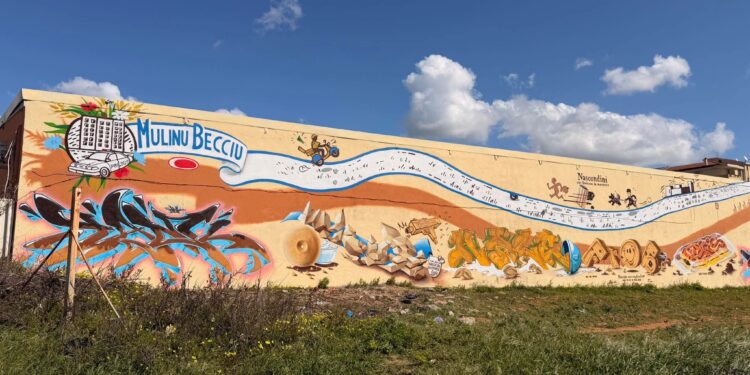 In viale Monastir un murale dedicato a Mulinu Becciu: attraverso la street art, un omaggio al quartiere di Cagliari