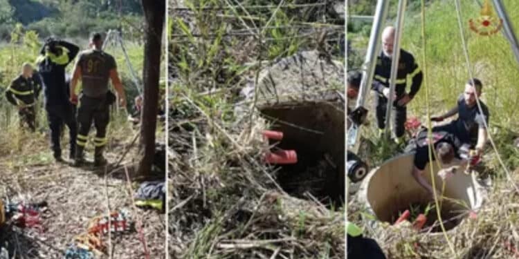 Donna cade in un pozzo per 15 metri: salvata dai vigili del fuoco