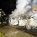 Auto distrutta dalle fiamme nella notte a Dolianova, intervento dei vigili del fuoco