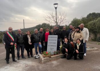 Sardara, una piazza, un albero e una targa per ricordare i compagni che non ci sono più