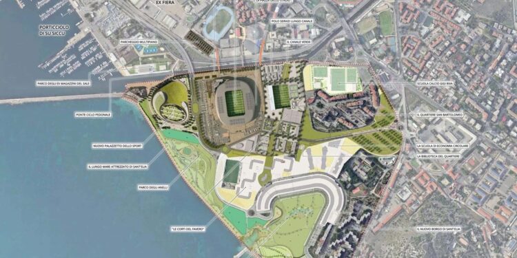 Cagliari, accanto al nuovo stadio non solo un hotel ma un super multipiano: Sant’Elia cambia volto con 5mila parcheggi
