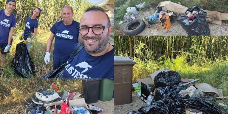 Monserrato, sotto il ponte della metro una discarica a cielo aperto
