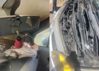 Carbonia, l’auto prende fuoco durante la marcia: donna soccorsa dai residenti