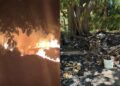 Capoterra, fiamme alte a due passi dalle case e dalle auto in sosta: “Occorre bonificare l’area”