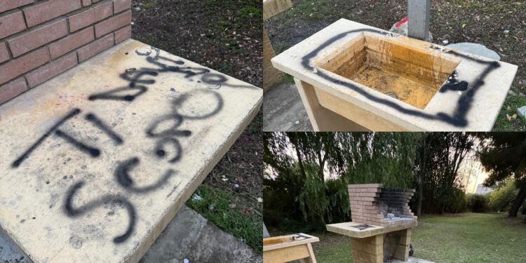 Decimomannu, scritte oscene e graffiti nei barbecue realizzati al parco: telecamere in arrivo