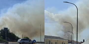 Serramanna: vasto incendio nelle campagne del paese, la densa colonna di fumo ha raggiunto anche i paesi vicini
