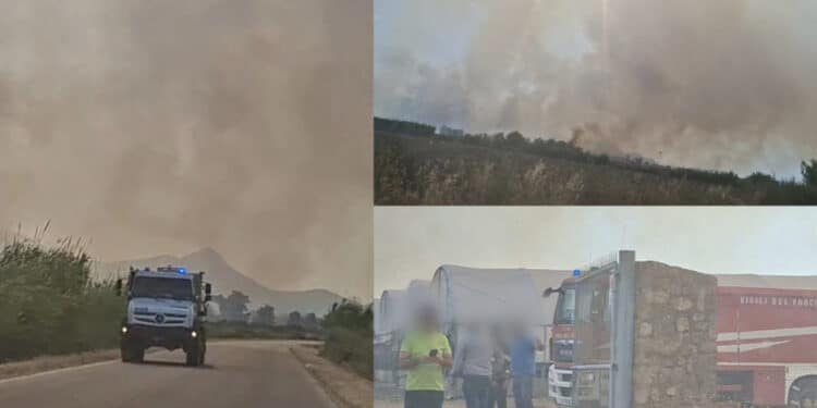 Serramanna, inferno di fuoco: minacciate case, aziende agricole e serre