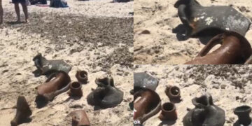 Nora, resti archeologici tra i bagnanti: i carabinieri hanno messo in sicurezza il tesoro del passato