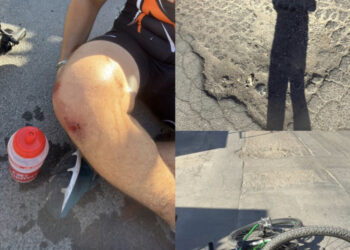 Sinnai, ciclista prende una buca e cade rovinosamente a terra: voragine trappola in via  Sant’Elena