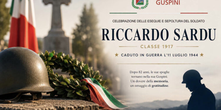Guspini, dopo 82 anni nel Cimitero di Guerra del Comune di Volterra torna a casa il soldato Riccardo Sardu