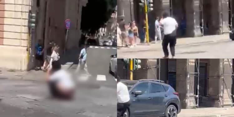 Cagliari, di nuovo mezza nuda tra le auto in via Roma: donna rischia di essere travolta
