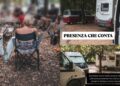 Villacidro, camper e un folto gruppo di persone per manifestare solidarietà ai turisti