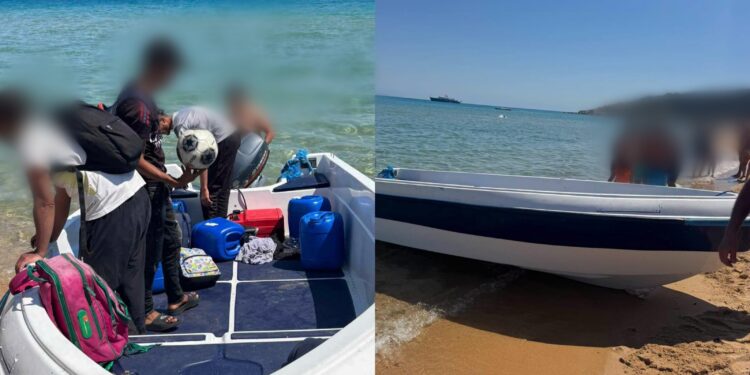 Chia, nuovo sbarco a Sa Colonia: a bordo una decina di giovani con borsoni, taniche e un pallone da calcio