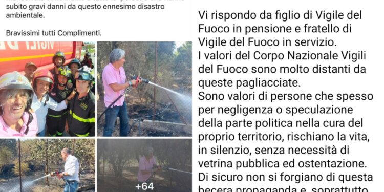 Selfie durante l’incendio, scoppia la polemica: “I sindaci di Selargius e Monserrato hanno scambiato la tragedia per un set fotografico”